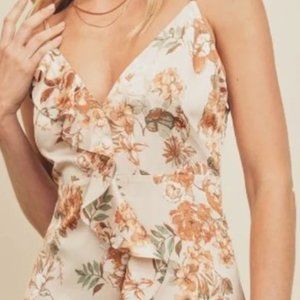 DRESS FORUM FLORAL ASYMMETRICAL RUFFLE MAXI (SIZE SMALL)